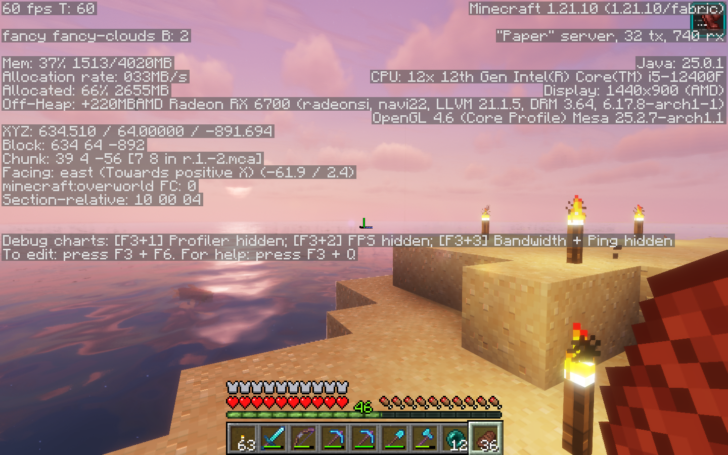 Minecraft gameplay with Zink workaround